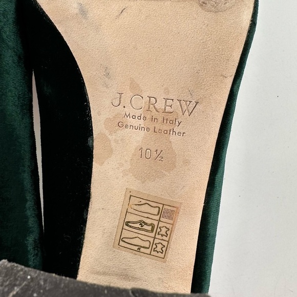 J crew collection size 10.5 emerald green velvet holiday party formal Jewel - Picture 10 of 12